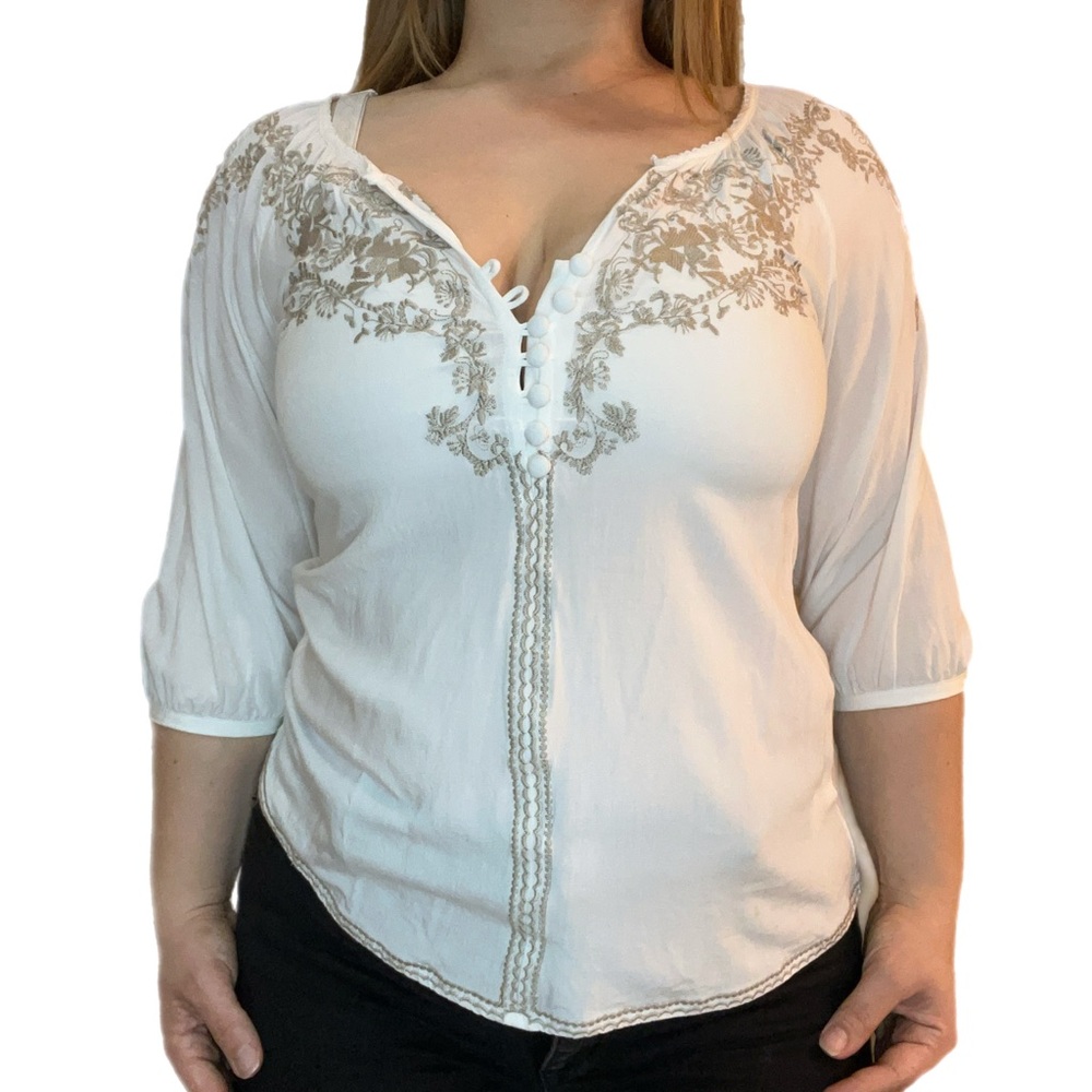 Embroidered White Blouse